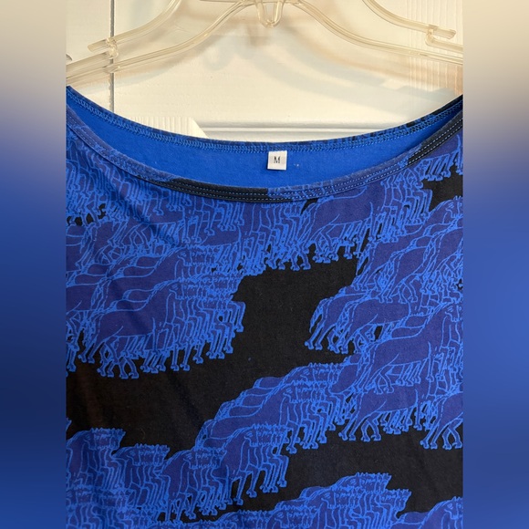 Pretty Snake Mystical Horse Trails Print Cotton Jersey Tee Shirt Dress - Medium - Picture 8 of 14